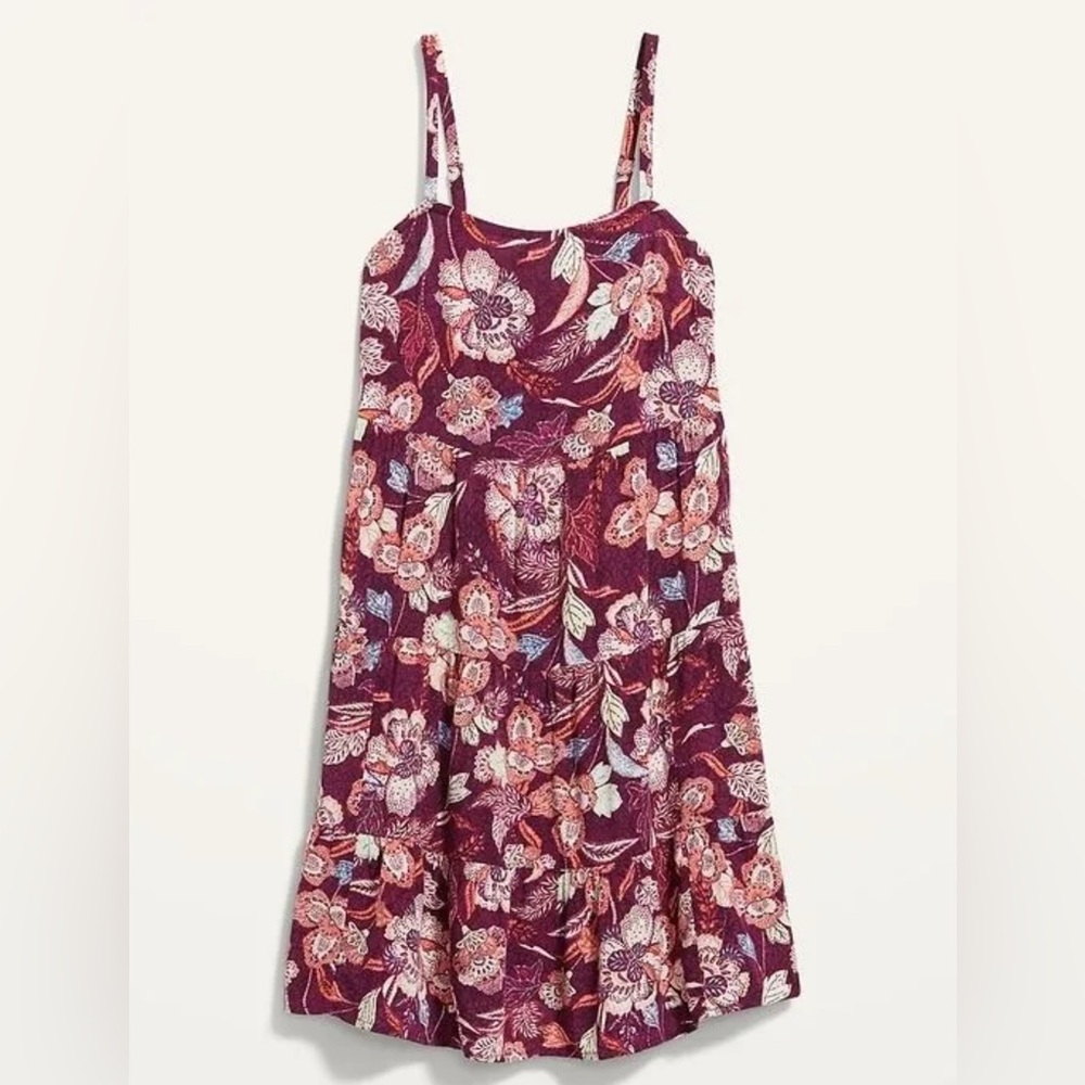 XXL Old Navy Sleeveless Tiered Floral-Print Swing Dress